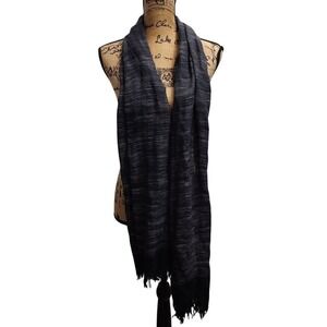 Rue21 ETC‎ Gray Textured Fringe Scarf Soft Cozy Winter Accessory